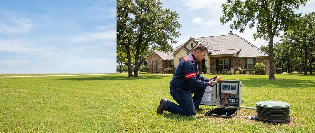 Aerobic septic system service and spray field